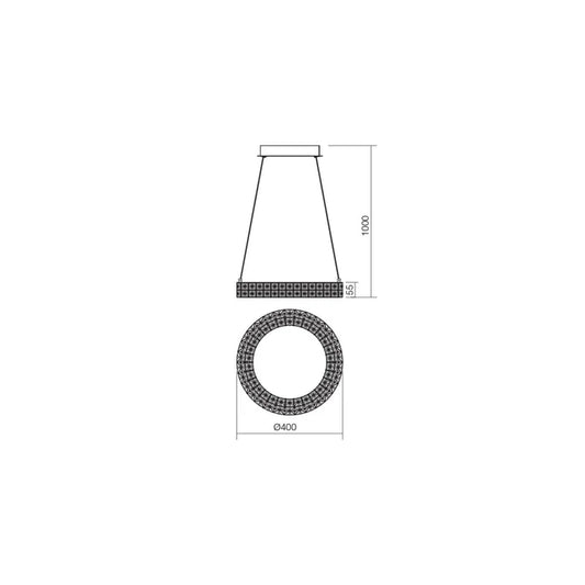 Pendul Metis, 21 W, lumina neutra, efect de cristal, modern