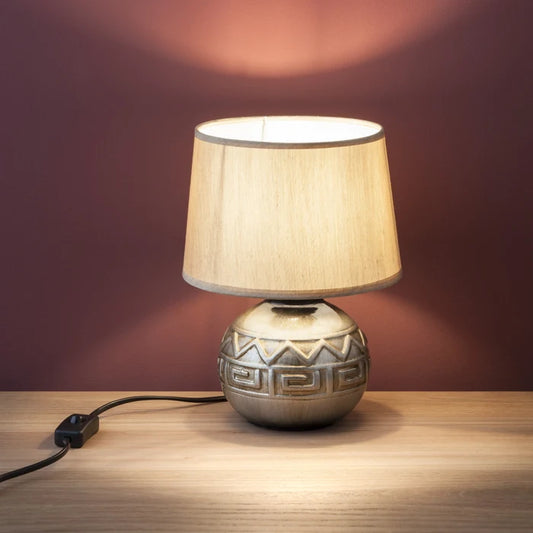 Veioza Mya, 1 x E27, argintiu cu patina bronz + maro, modern