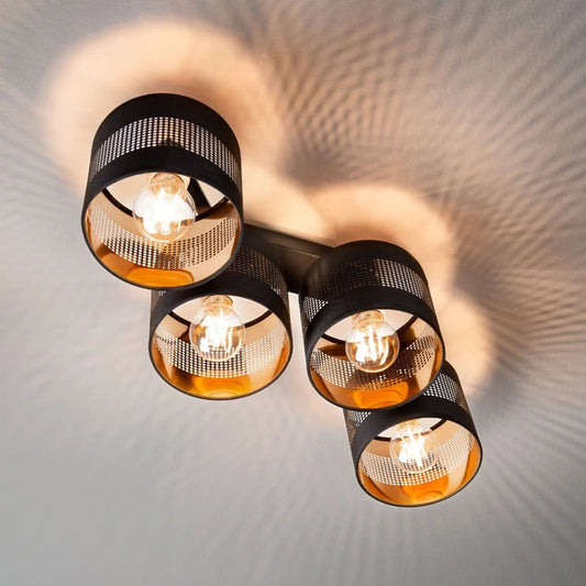 Lustra Flint, 4 x E27, negru, modern