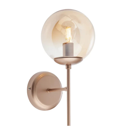 Aplica Mundi, 1 x E14, champagne mat + ambra, modern