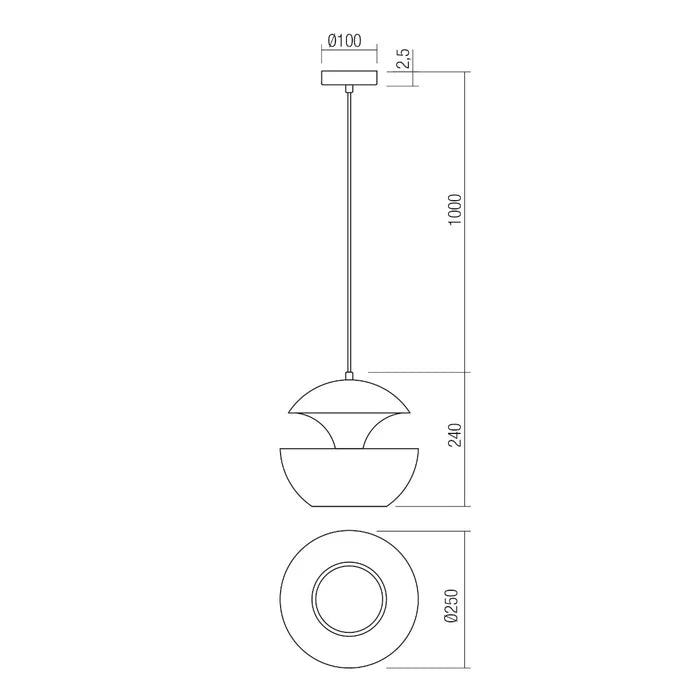 Pendul Lampu, 1 x E27, negru + auriu, modern
