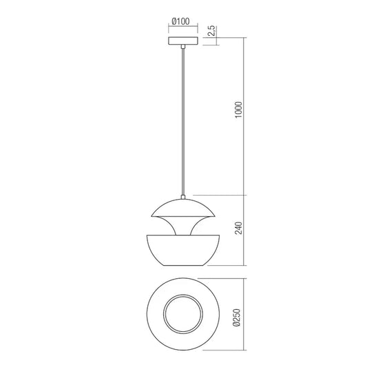 Pendul Lampu, 1 x E27, negru + auriu, modern