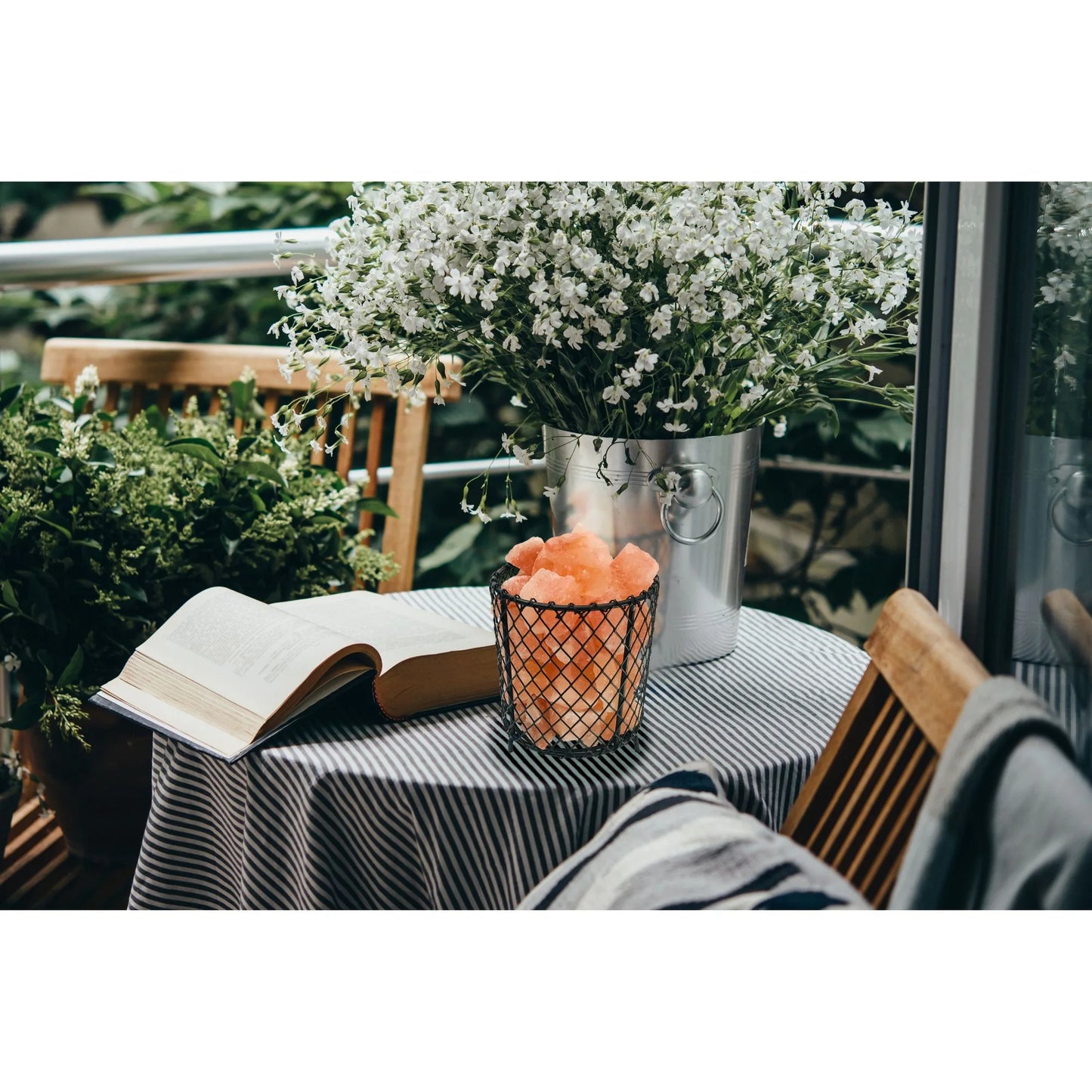 Veioza de sare Stone, 1 x E14, portocaliu + negru, modern