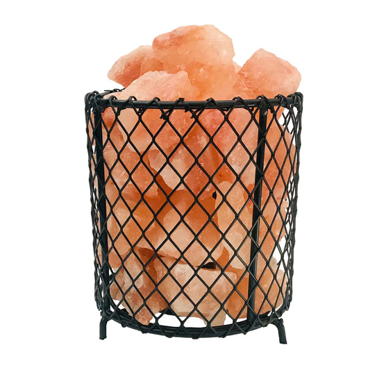 Veioza de sare Stone, 1 x E14, portocaliu + negru, modern