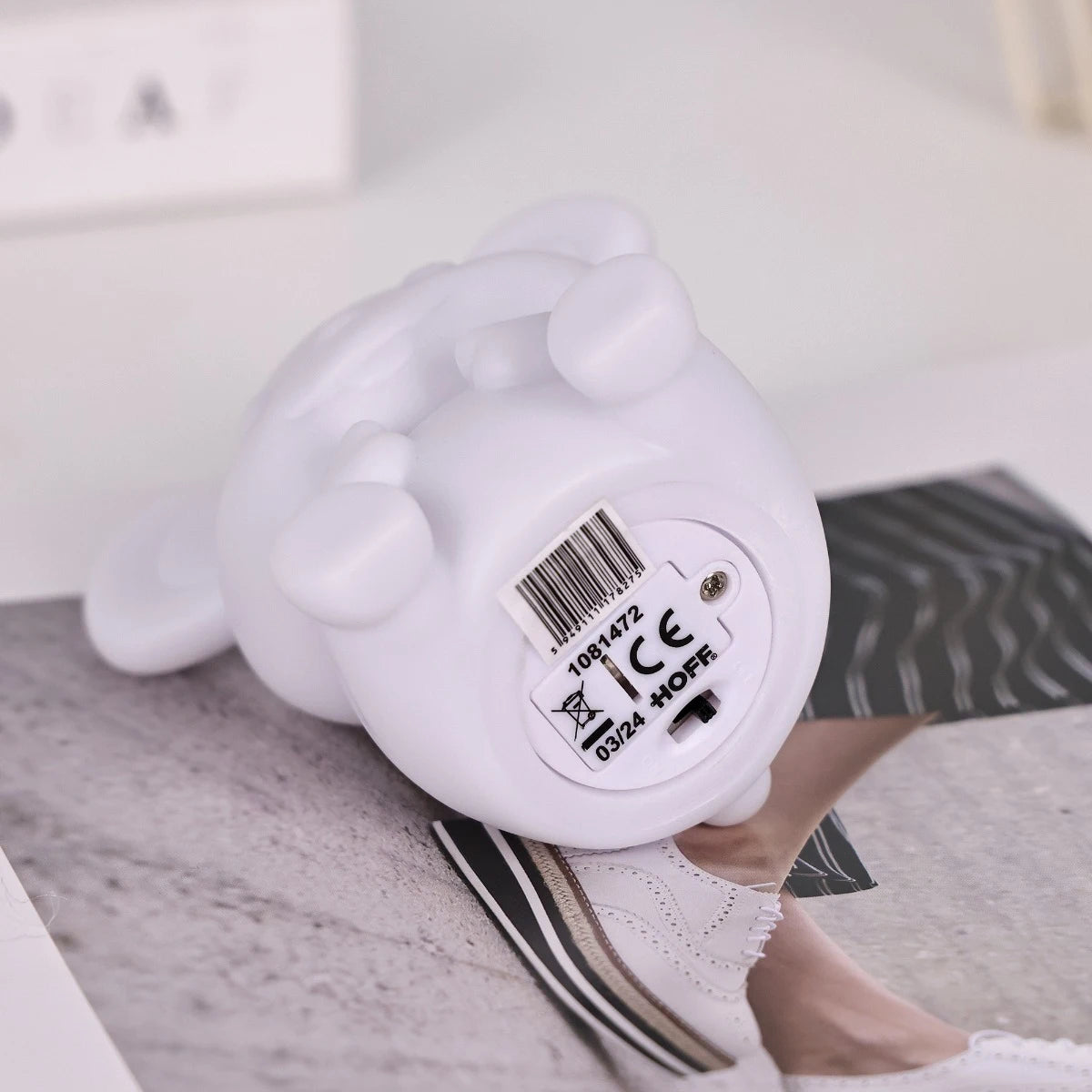 Veioza LED RGB Hoff Soricel, 7 moduri de iluminare, alb, modern