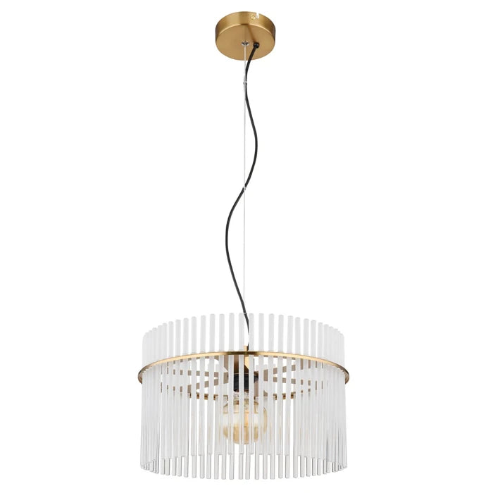 Pendul Gorley, 1 x E27, auriu mat + opal, clasic