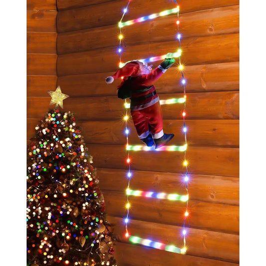 Decoratiune Mos Craciun pe scara, smart