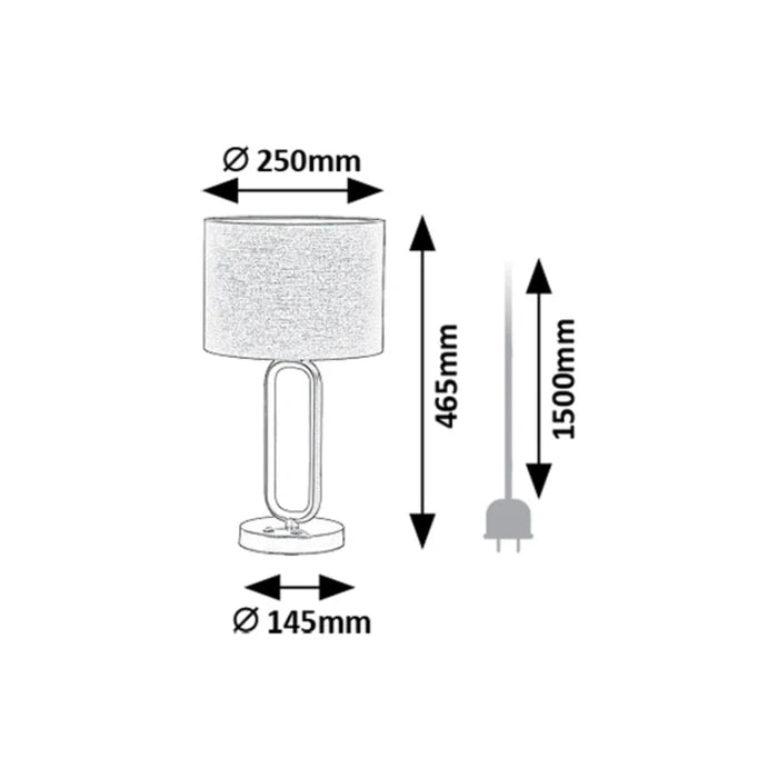 Veioza LED + E27 Domiro, 60 W, 300 lm, lumina calda, negru + auriu, modern