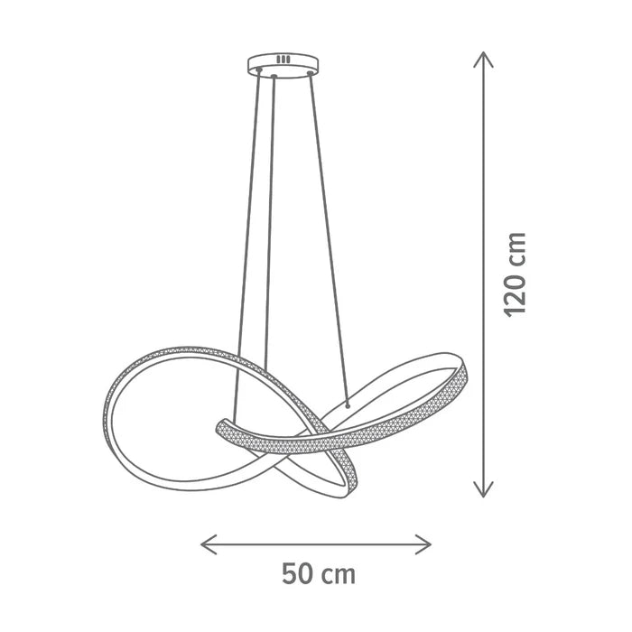 Pendul LED Glazed, 40 W, 2965 lm, lumina neutra, auriu, modern