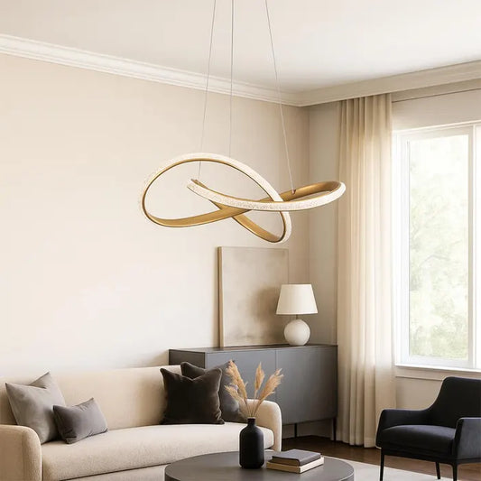 Pendul LED Glazed, 40 W, 2965 lm, lumina neutra, auriu, modern