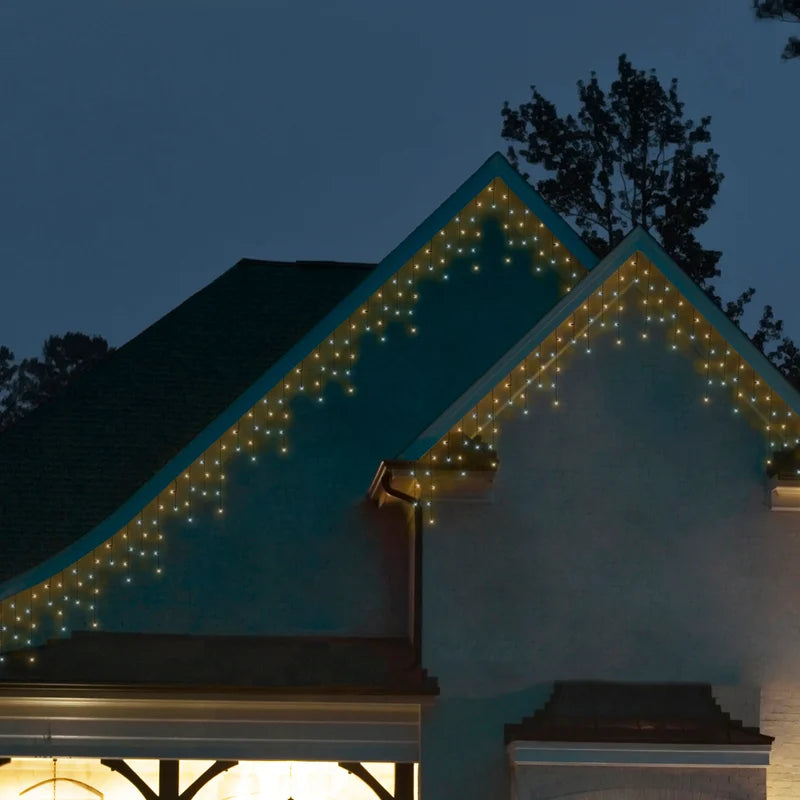Instalatie de Craciun, tip turturi, cu 175 LED-uri, lungime 7.5 m, lumina alb cald