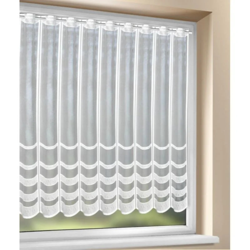 Perdea bucatarie 110 x 150 cm Alma, cu inele, alb