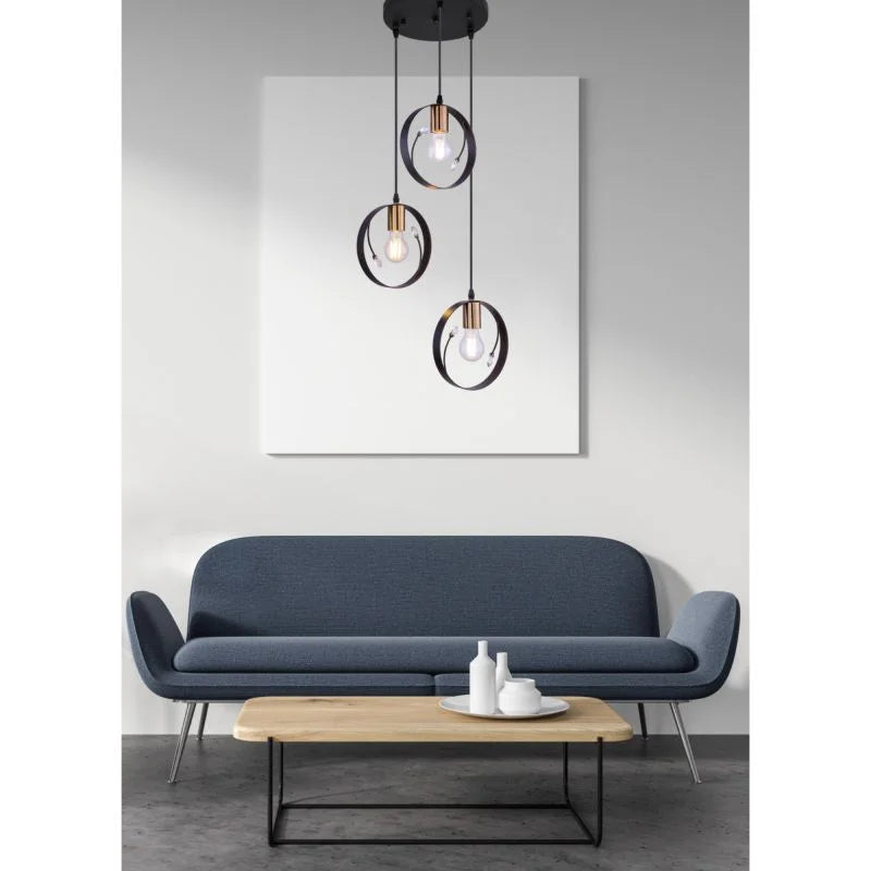 Pendul Vigo, 3 x E27, 60W, negru