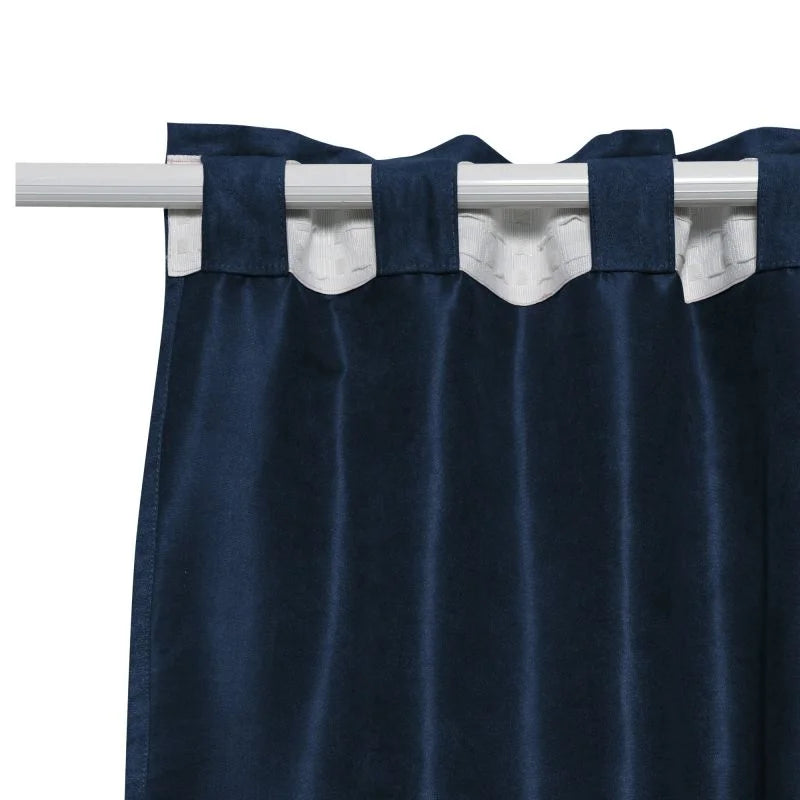 Draperie 200 x 280 cm Inspire New Manchester, cu rejansa si bride, albastru