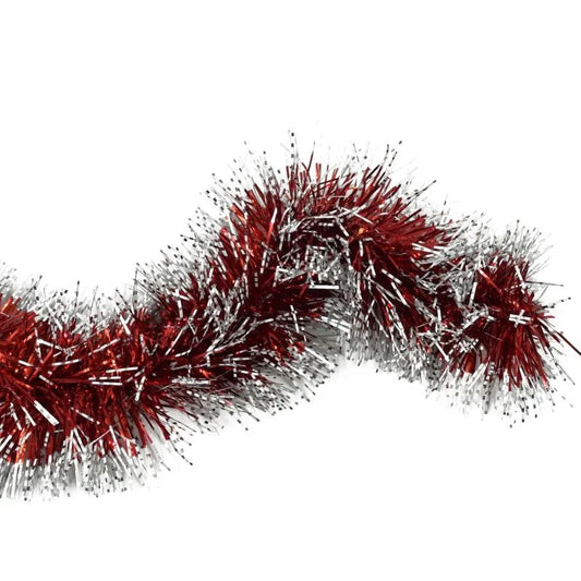 Beteala brad, PVC, Ø 10 cm, lungime 2 m, rosu + argintiu