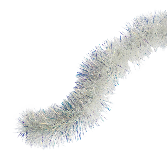 Beteala brad, PVC, Ø 9 cm, lungime 2 m, argintiu