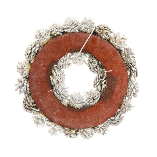 Coronita de Craciun, cu decoratiuni, Ø 34 cm, roz