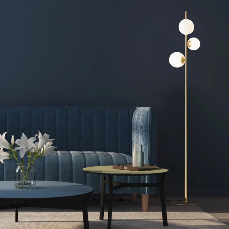 Lampadar Callas, 3 x G9, 28 W, H 151 cm, alb/auriu