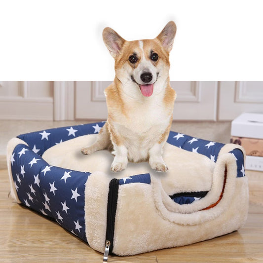 Pat culcus pentru caini sau pisici, dimensiune 40x35x35cm , albastru