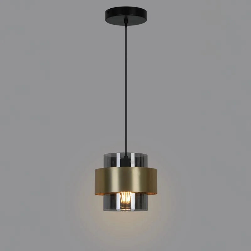 Pendul Croon, 1 x E27, D 18 cm, auriu/fumuriu