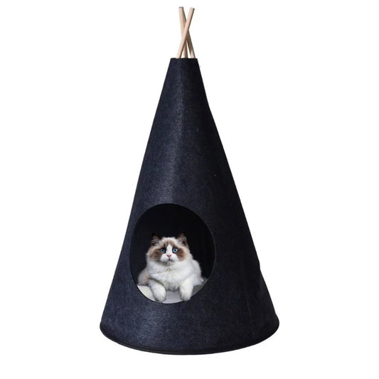 Culcus cort pentru pisici Koopman, 40x70 cm, negru