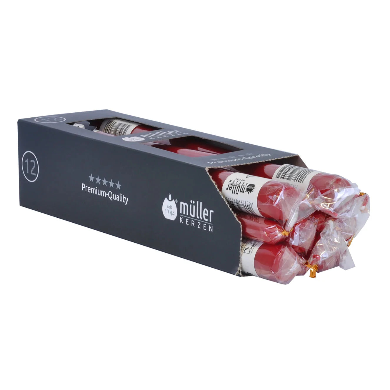 Lumanare decorativa, conica, rosu, 24.5 cm