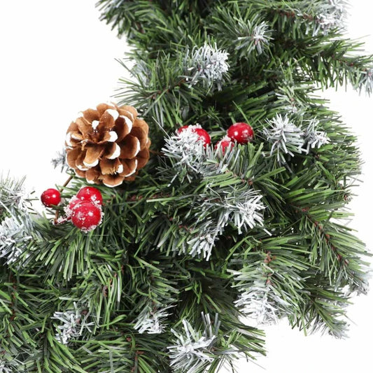 Coronita Craciun, verde + rosu, 140 varfuri, 61 cm