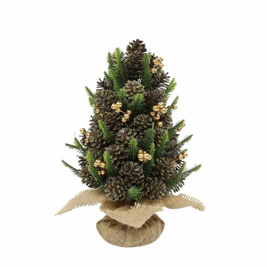 Bradut decorativ de Craciun, verde, inaltime 32 cm