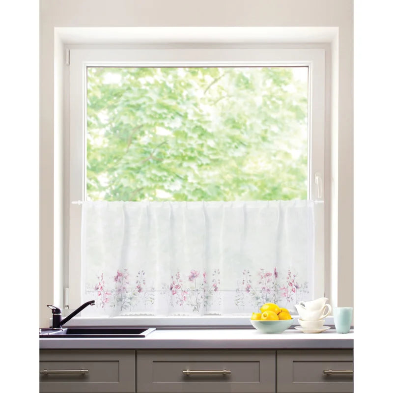 Perdea bucatarie 60 x 140 cm, Tola, alb