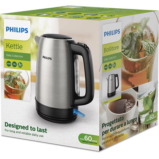 Fierbator apa PHILIPS Daily Collection HD9350/90, 1.7l, 2200W, argintiu-negru