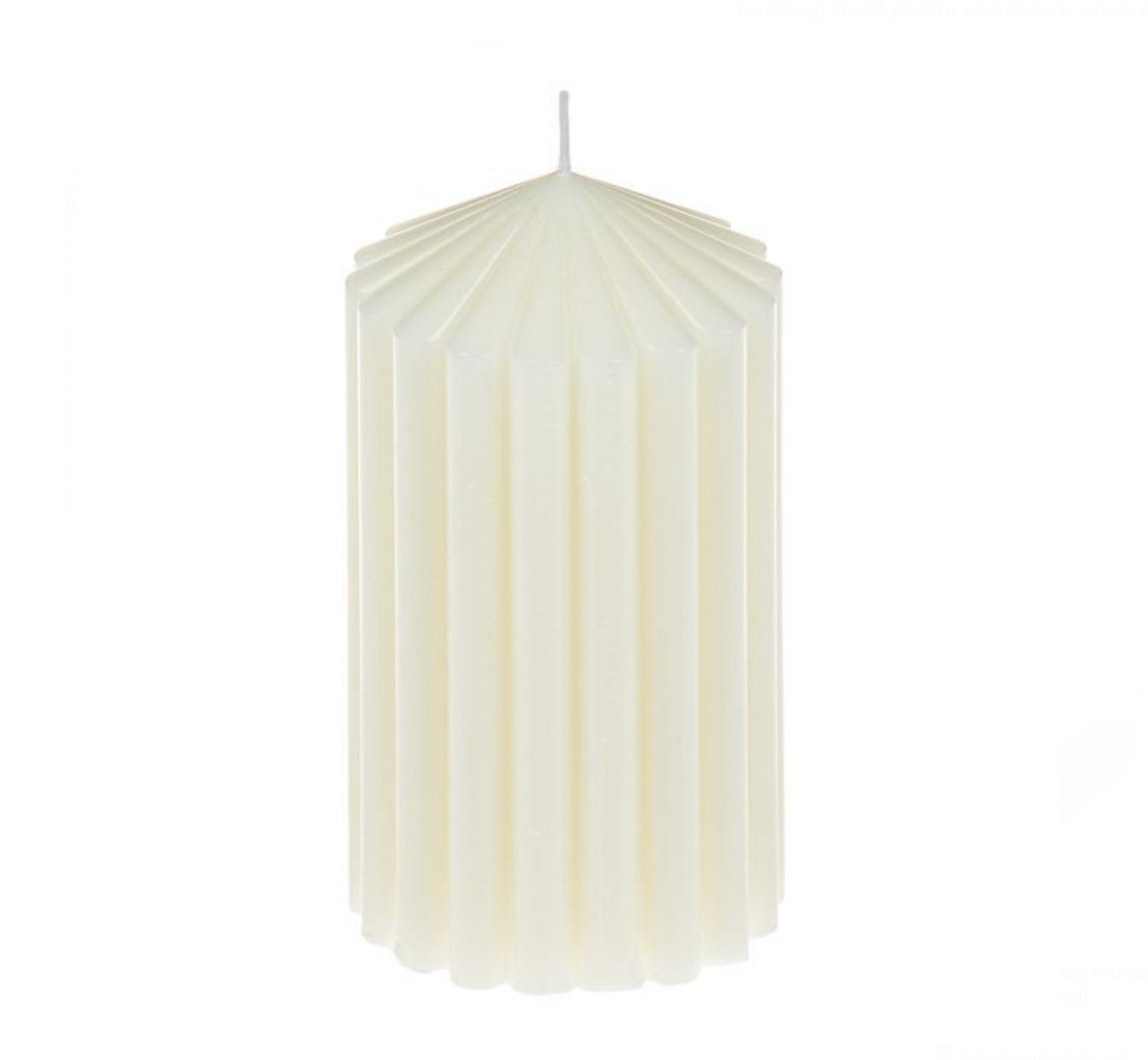 Lumanare Alba cu Model Ø7x13cm