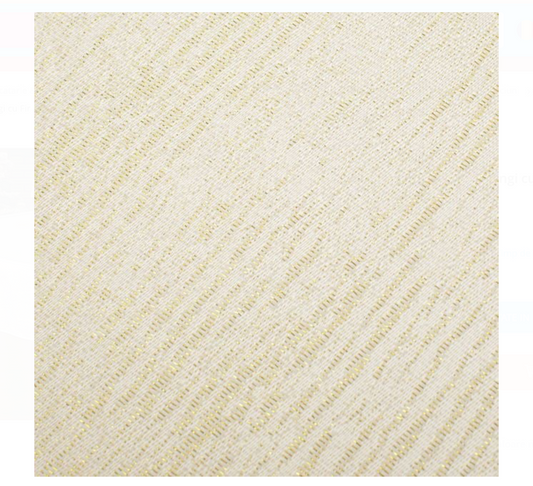 Fata de Masa de Craciun Ecru Dungi cu Fir Auriu 120x120cm