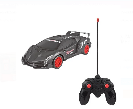 Masina de Curse Neagra Mata cu Lumini & Telecomanda 1:16 / 27MHz