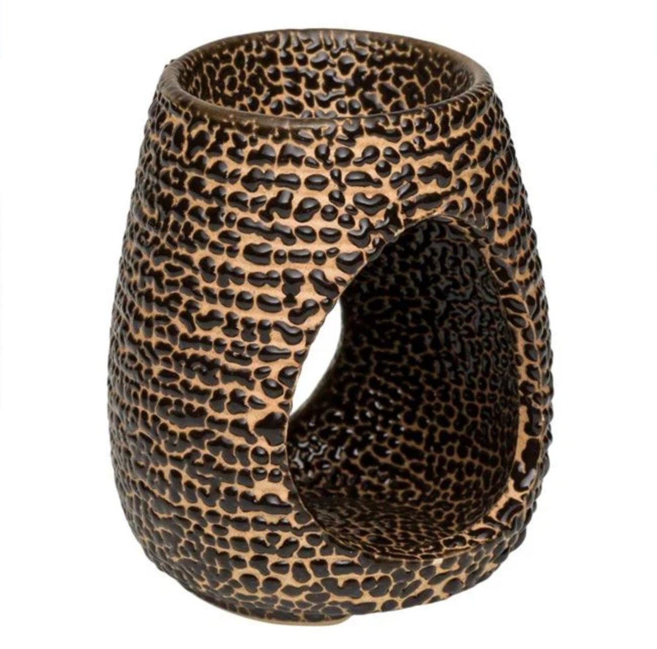 Suport pentru Ulei Parfumat Ceramic Negru Auriu Ø6.5x8.5cm