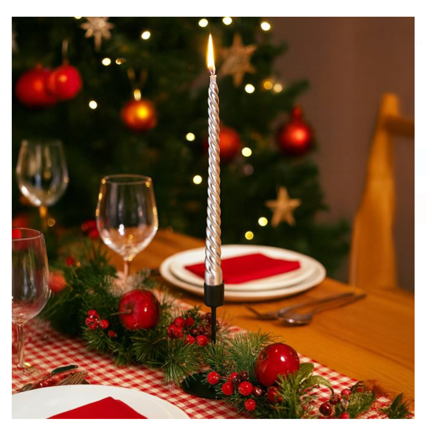 Sfesnic Decorativ Metalic Negru cu Baza Rotunda Ø8x14cm