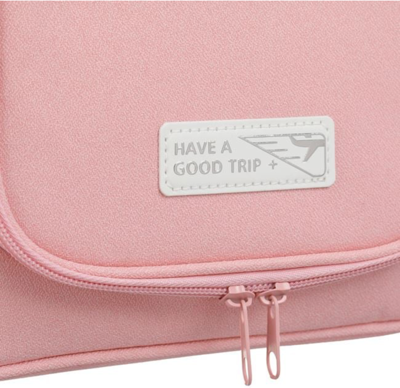 Portfard Roz cu Maner "Have a good trip" 24x9x19cm