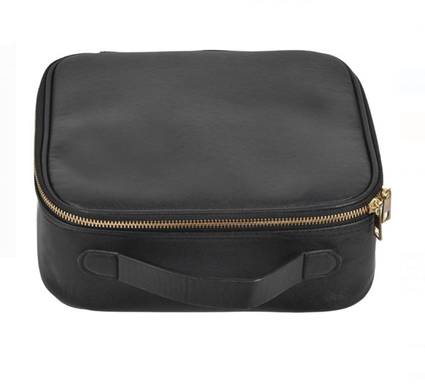 Portfard Valiza Negru din Piele Artificiala cu Separatori & Huse pentru Pensule 26x23x10cm