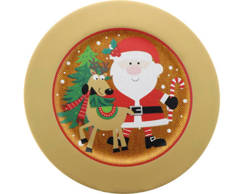 Platou Crăciun plastic 33 cm auriu