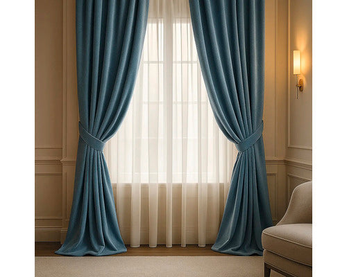 Draperie cu rejansă multifuncțională Amelie albastru turcoaz 140x245 cm