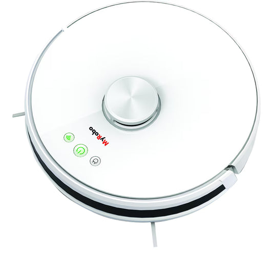 Aspirator robot MYRIA MY4569, 0.6l, 14.4V, autonomie max 120 min, mop, alb-negru