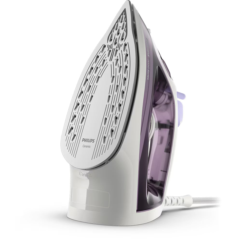 Fier de calcat PHILIPS Seria 2000 DST2020/30, 2000W, 110g/min, 250ml, talpa ceramica, mov-alb
