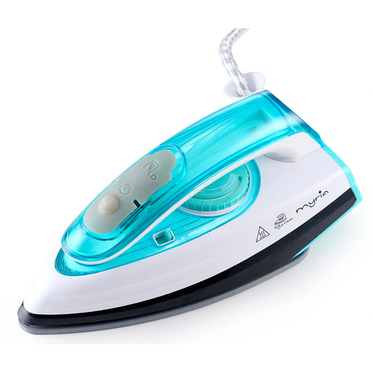 Fier de calcat pentru voiaj MYRIA MY4556, 1000W, 40g/min, 50ml, talpa ceramica, verde-alb