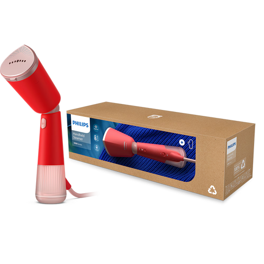 Aparat de calcat vertical PHILIPS Seria 5000 STH5020/40, 1400W, 24g/min, 120ml, rosu-roz