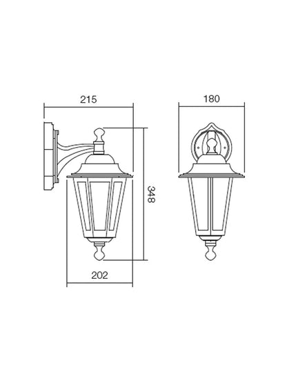 Aplica exterior London, 1 x E27, cupru, clasic