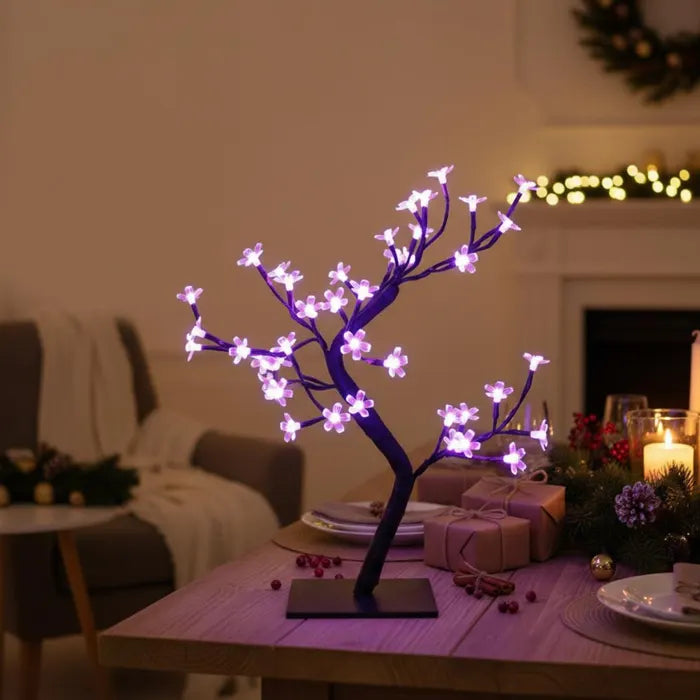 Decoratiune copac cu 48 LED-uri violet