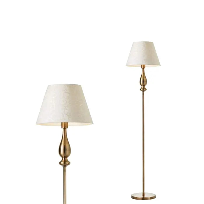 Lampadar Fabiola, 1 x E27, 1550 mm, alama antica + bej, vintage