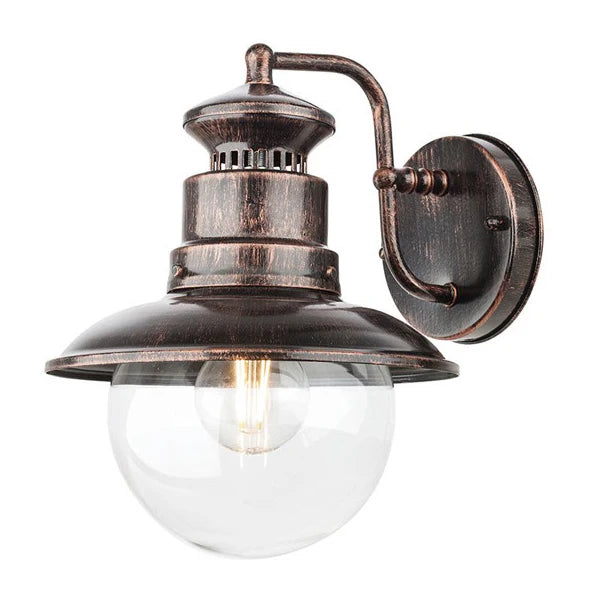 Aplica exterior Scott, 1 x E27, negru cu patina cupru, clasic
