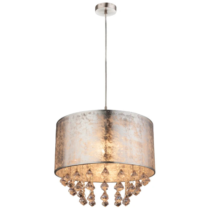 Pendul Amy, 1 x E27, cristalele acrilice, argintiu, modern