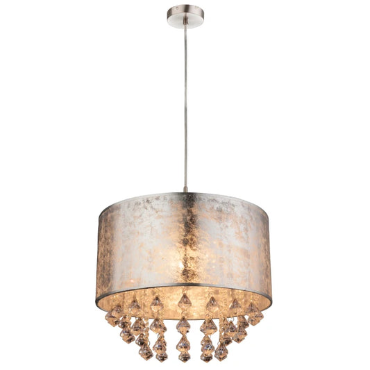 Pendul Amy, 1 x E27, cristalele acrilice, argintiu, modern