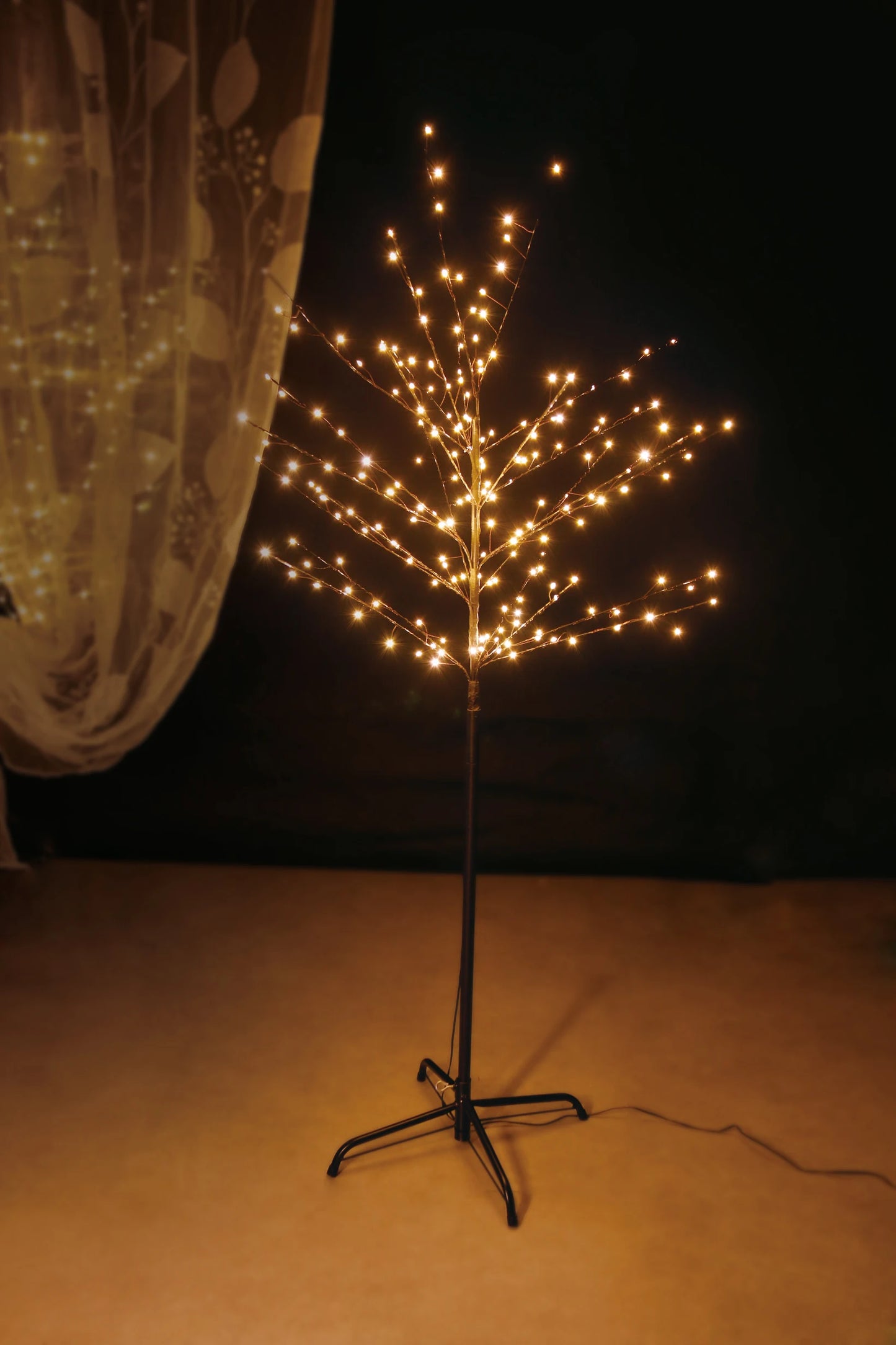 Copac decoratiune 192 microLED-uri cu lumina calda, 150 cm, alimentare priza